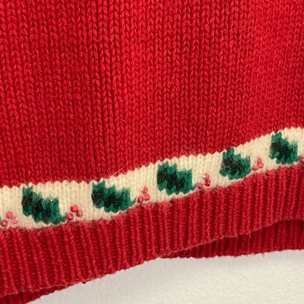 Vintage Jennifer Moore - Christmas V-Neck Vest Hand Knit - size M - Picture 10 of 10